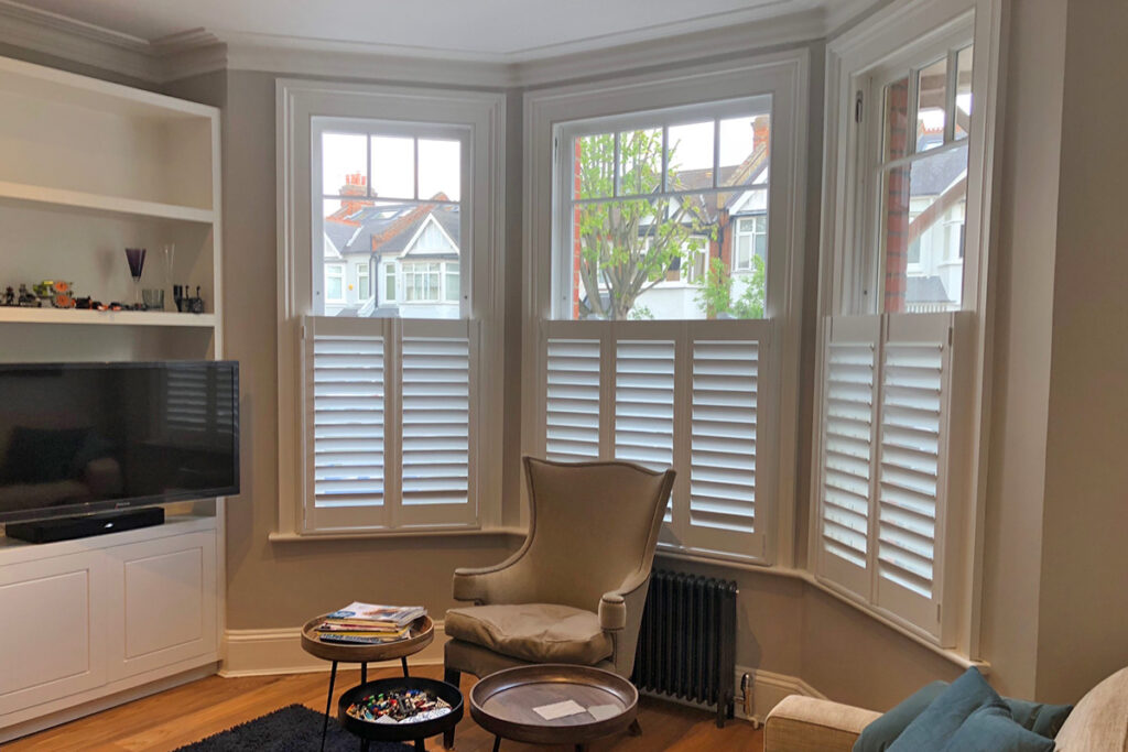 Bay window shutters in Suffolk